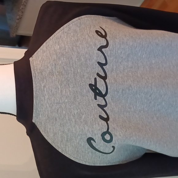 Juicy Couture Black & Gray Full Zip Baseball Jacket Women's L - Picture 3 of 14